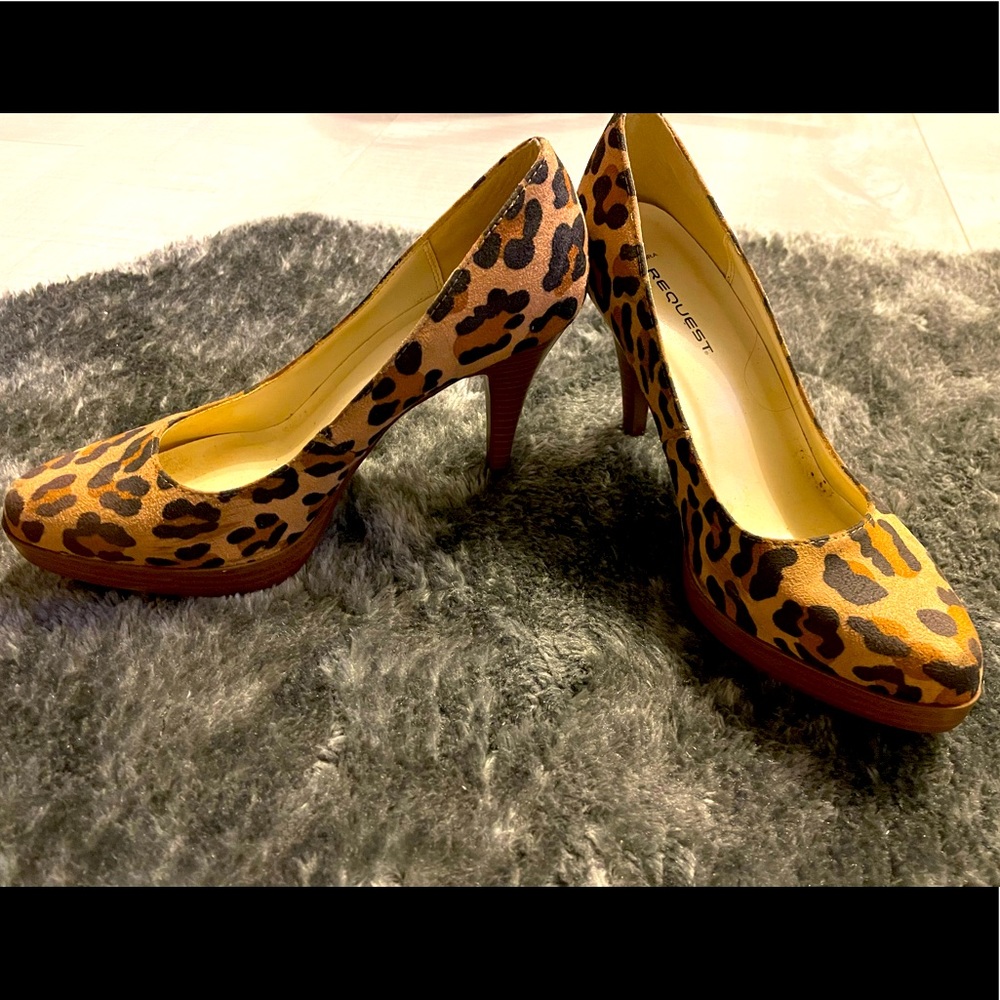 🐆 leopard print round toe heels 👠